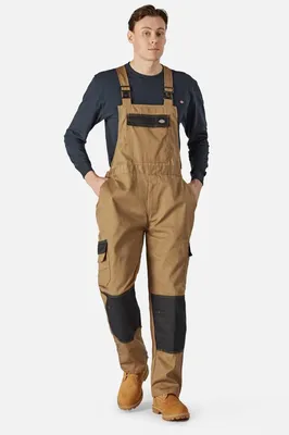 Image de Dickies - Salopette à bretelles pour homme FS9202 (XL) (Kaki-Brun/Noir)