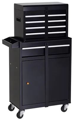 Image de Chariot d'atelier DURHAND, armoire à outils, coffre à outils à 5 tiroirs, en métal