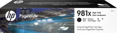 Obrázek produktu pro HP 981X Černá originální kazeta PageWide s vysokou výtěžností, Vysoká (XL) výtěžnost, Černá, Inkoust na pigmentové bázi, 194 ml, 1 kusů, 11000 str.