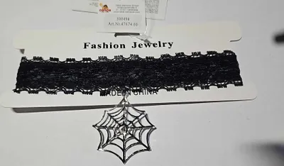 Produktbild von Satin Halsband Halskette mit Spinnennetz Metall Fasching Karneval Party Cosplay