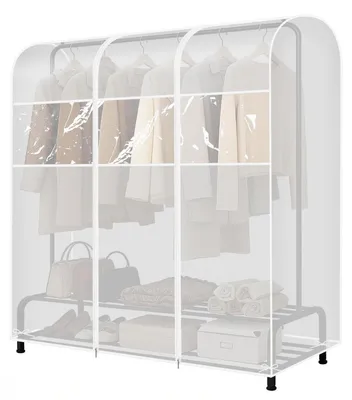 Immagine prodotto di Copertura trasparente in PEVA per appendiabiti, dimensioni 150x50x150 cm, con 2 cerniere