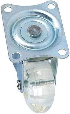 Produktbild von ® Möbelrollen Set mit 2 Lenkrollen und 2 Bockrollen - transparente Transportrollen mit Anschraubplatte und Kugellager - robuste Industrierollen (04 Stück - 50 mm 120 kg ohne Bremse)