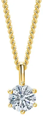 Obrázok produktu pre MIORE, náhrdelník pre dámy, pozlátený strieborný retiazka 925, s briliantovým kameňom Moissanite (0,50 karát)