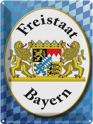 Produktbild von vianmo Blechschild 40x30 cm Freistaat Bayern Wappen