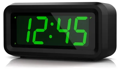 LED-Wekker mit 1,2" Display, batteriebetrieben, grüne Anzeige