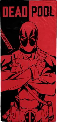 Produktbild von Marvel Deadpool Badetuch - Für Bad, Strand & Pool - 100% Baumwolle Rot