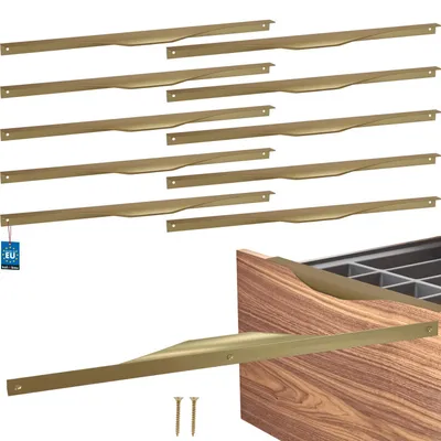Image de KOTARBAU® Lot de 6 poignées d'armoire - Poignées de meubles - 436 / 416 mm - Or mat - ZnAl - Poignées pour armoires de cuisine - Poignées - Poignée de tiroir - Poignée de porte d'armoire - Poignée de chant