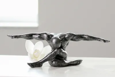 Produktbild von Edle Skulptur Cliffhanger antik silber Mann Kunstobjekt Figur
