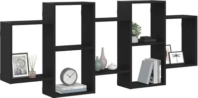 Produktbild von Wandregal Schwarz Eichen-Optik 159x18x65 cm Holzwerkstoff