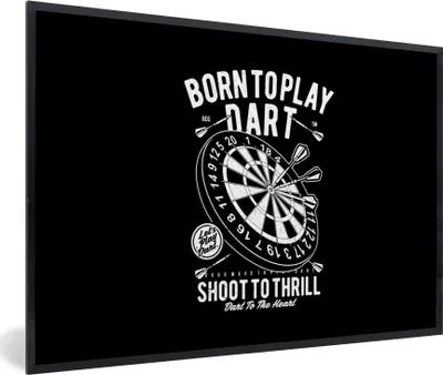 Produktbild von MuchoWow® MuchoWow® Gerahmtes Poster Mancave - Dartscheibe - Darts - Vintage 60x40 cm - Poster mit zchwarzem Bilderrahmen - Printing - Wanddeko Schlafzimmer
