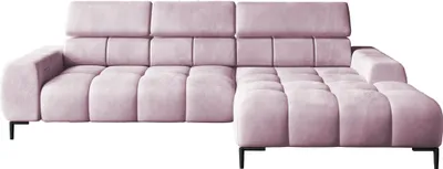 Produktbild von DomoHome Ecksofa PLAZA-MINI Stoff SOLAR Eckcouch Inkl. Mit Bequemer, Flauschiger Rückenlehne / Longchair Rechts / Industrial Style / L-Form Rechte | 270x99x177 cm | PULVERPINKEL