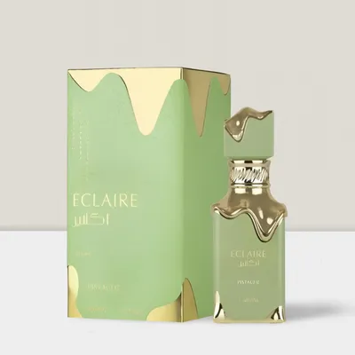 Produktbild von Lattafa Eclaire Pistache, Unisex, 100 ml, Nicht nachfüllbare Flasche, Flüssiges Parfüm, Milch, Moschus, Vanille, 1 Stück(e)
