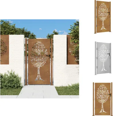Produktbild von vidaXL Gartentor 105x180 cm Cortenstahl Baum-Design - Gartentore