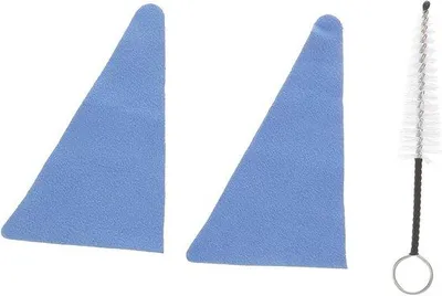 Productafbeelding van Reinigingsset Blaasinstrument - Muziek Accessoires - Instrument Onderhoud - Compleet Inclusief Doek - 13 cm Lengte - Blauw