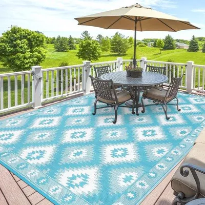 Productafbeelding van Famanu buitenkleed, weerbestendig, 120 x 180 cm - turquoise