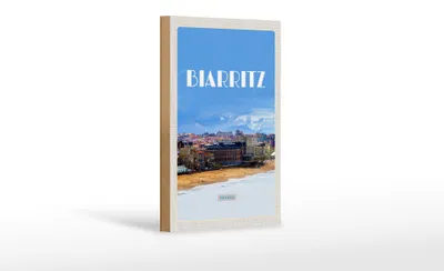 Produktbild von Holzschild Reise 12x18 cm Biaritz France Reiseziel Urlaub Dekoration