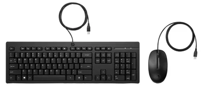 Produktbild von HP 225 Tastatur-Maus-Set kabelgebunden USB Vollgröße Schwarz