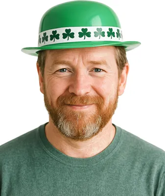 Produktbild von St. Patrick's Day Hut mit Kleeblättern grün-weiss - Einheitsgröße