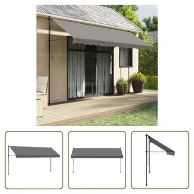 Immagine prodotto di The Living Store Tenda retrattile antracite 400x150 cm in tessuto e acciaio