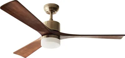 Produktbild von BELIANI Deckenventilator mit Licht Messing Metall mit Fernbedienung 3 Holzflügel 3 Geschwindigkeitsstufen Timer 3 Farblichtmodi Vorwärts- und Rückwärtslauf