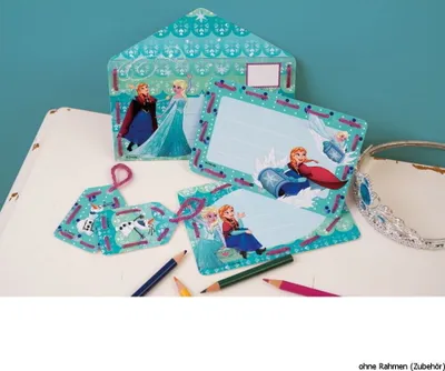 Obrázek produktu pro Vyřazený model Vyšívací karty Vervaco "Anna a Elsa", sada 5 kusů, předkreslený vyšívací obrázek