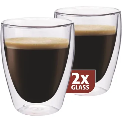 Obrázek produktu pro Dvoustěnné sklenice na kávu, sada 2 kusů - Maxxo