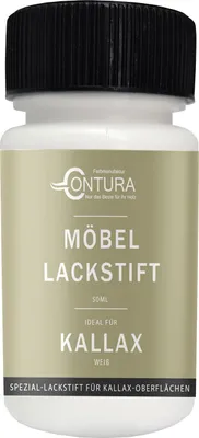 Produktbild von Contura 50ml. Möbel Lackstift passend für KALLAX Weiß Reparaturstift Lackfarbe Seidenmatt