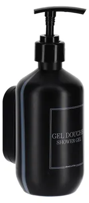 Produktbild von Duschgelspender aus kunststoff 380 ml mit wandhalterung zur befestigung oder 3 m - schwarz - Tendance