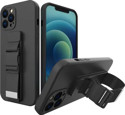Produktbild von Seil Fall Gel Fall Mit Kette Lanyard Tasche Lanyard Iphone 12 Pro Max Schwarz