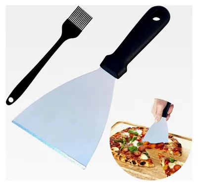 Produktbild von Grillspachtel, Plancha Spachtel, Küchenspachtel, Edelstahl Kochspachtel, Grillschaber, 2 Stück