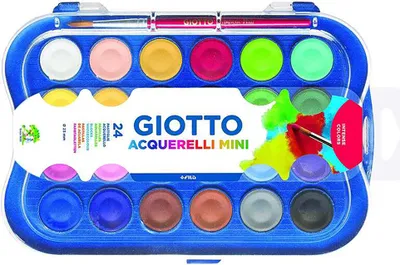Immagine prodotto di Guazzo Giotto 23 mm scatola di 24 colori con pennello