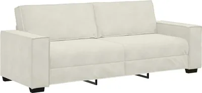Image de Canapé 3 places vidaXL, couleur crème, 220 x 78 x 84 cm, velours
