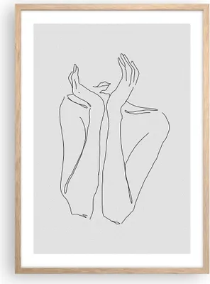 Produktbild von Gerahmtes Poster - Rahmen in heller Eiche - Träumerei Frau Skizze - 50x70 cm - Wand Bild - Wanddeko - Wandbilder - Kunstposter - Wandposter - Bilderrahmen - Bilder - Kunstdruck - P2NPA50x70-4414