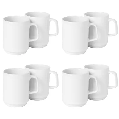 Produktbild von 8er Set Kaffee Tasse 0,3 l Porzellan Kaffeetasse Tassen Becher Porzellantasse Kaffeebecher Teetasse Geschirr