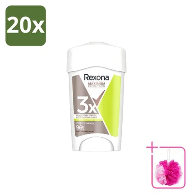 Productafbeelding van 20 x Rexona Women Maximum Protection Stress Control Antitranspirant Stick - 45 ml - Voordeelverpakking - 20 stuks