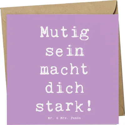 Produktbild von Mr. & Mrs. Panda Klappkarte Spruch Angst überwinden - Lavendeltraum - Geschenk, anlasskarte, Glückwunschkarte, Vertrauem, Inspiration, Trost, Motivation, doppelkarte, Mut