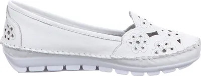 Produktbild von Gemini Damen Slipper Ballerina Leder Cutouts Blumenmuster 382336-01, Größe:39 EU, Farbe:Weiß