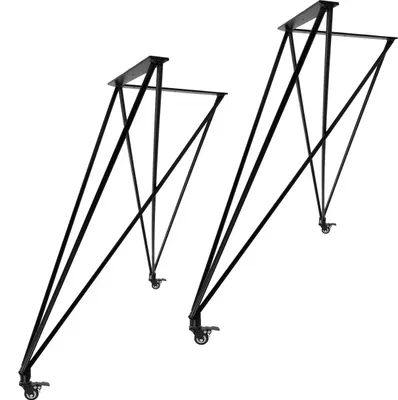 Immagine prodotto di Natural Goods Berlin telaio per tavolo X REGOLABILE, guide per tavolo, gambe per tavolo, telaio per tavolo, gambe per panca con rotelle, nero, 79 cm, 2 pezzi