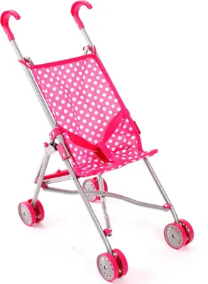 Produktbild von Mini-Buggy für Puppen Farbe pink mit Punkten