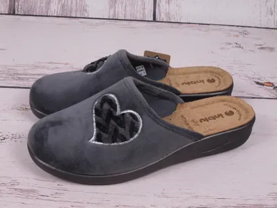 Produktbild von Damen Hausschuhe CF39-025 grau, Lederinnensohle