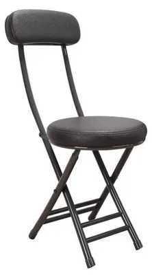 Klappbarer Hocker, Kunstleder, schwarz, 76x31x31 cm, Sitzhöhe 45 cm