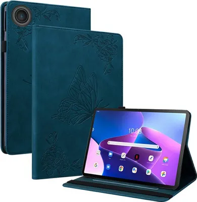 Produktbild von Lenovo Tab 10.1 TB311FU Hülle - Coverup Schmetterling & Blumen Klapphülle - Blau