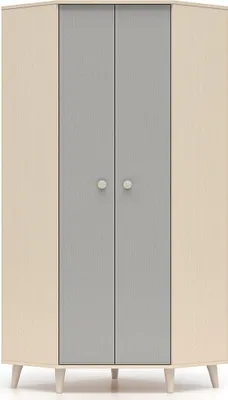 Produktbild von Jugendzimmer Eckschrank in Sandbeige mit grau fühlbare Struktur, mit 2 Kleiderstangen - MODICA-131