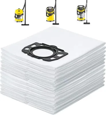 Produktbild von 12-teiliges Ersatzteil-Staubbeutel, kompatibel mit Karcher WD3 WD4 WD5 MV4 MV5 MV6