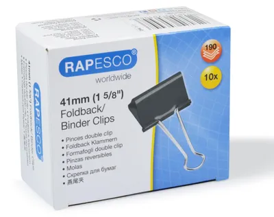 Obrázok produktu pre Sponečky na papier, 19 mm, čierne, balenie 10 kusov
