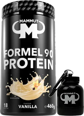 Produktbild von Mammut Nutrition - Formel 90 Protein 460 g Dose - 18 Portionen Eiweiß + GRATIS Powderbank, Geschmack: Vanilla