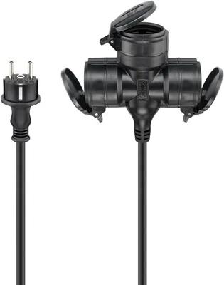 Produktbild von Goobay 65439 Stromverlängerung 25 m 3 AC Steckdose(n) Outdoor Schwarz