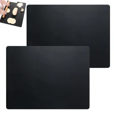 2er Set Silikon-Backmatte, 40x30 cm, schwarz, antihaftbeschichtet