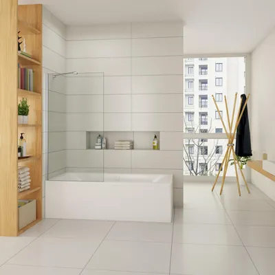 Produktbild von AICA Badewannenaufsatz 70x140cm 6mm NANO ESG-glas mit 45cm Stabilisator Feste Badewannenwand Duschwand für Badewanne Duschabtrennung