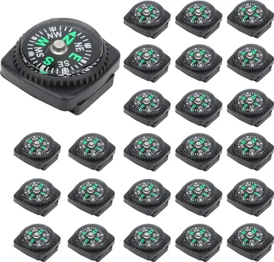 Imagen del producto de Mini brújula, 25 discos de brújula, 22 mm, portátil, para actividades al aire libre
